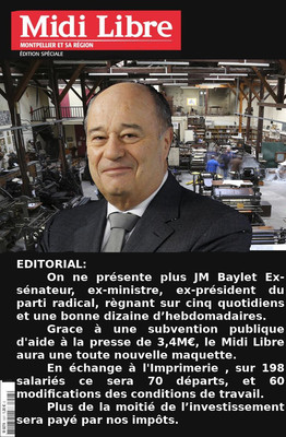 Midi Libre 70 salariésimprimeurs victimes de JM Baylet